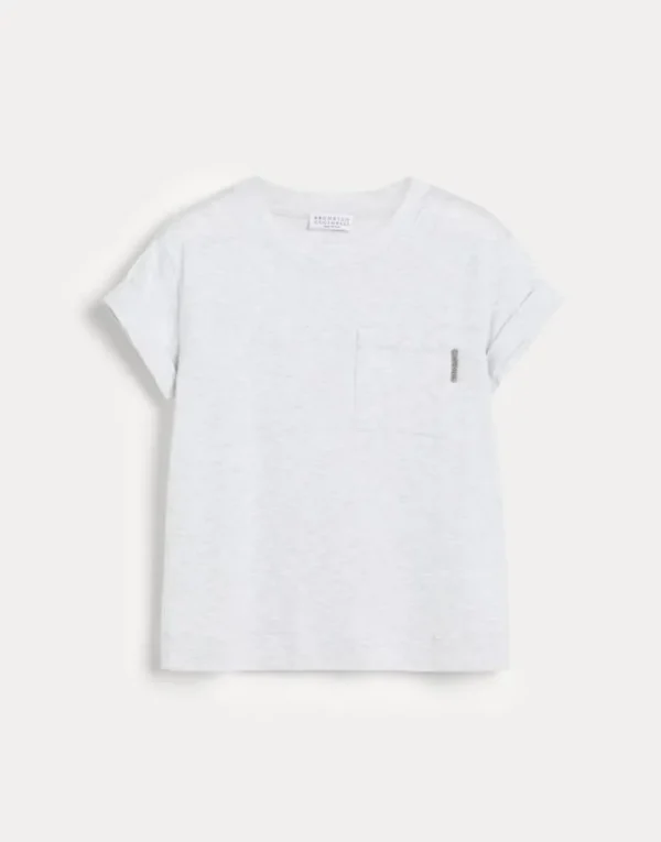 Brunello Cucinelli T-Shirt aus leichtem Baumwolljersey mit Monili | Kinder T-shirts & Hemden