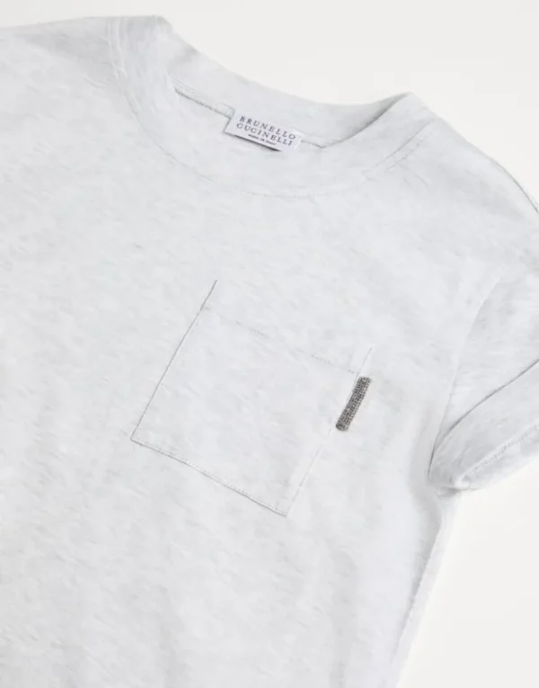 Brunello Cucinelli T-Shirt aus leichtem Baumwolljersey mit Monili | Kinder T-shirts & Hemden