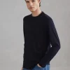 Brunello Cucinelli T-Shirt aus leichtem Jersey in Seide und Baumwolle mit Rundhalsausschnitt, langen Ärmeln und Kontrastdetail | Herren T-shirts & Poloshirts