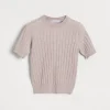 Brunello Cucinelli T-Shirt aus Sparkling-Kaschmir in Rippenstrick | Kinder Strickwaren