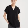 Brunello Cucinelli T-Shirt aus Stretch-Baumwolljersey mit Precious Neckline | Damen T-shirts & Tops