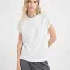 Brunello Cucinelli T-Shirt aus Stretch-Baumwolljersey mit Precious Faux Layering | Damen T-shirts & Tops