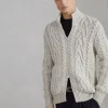 Brunello Cucinelli Tweed-Cardigan aus Soft-Schurwolle und Kaschmir in Zopfstrick mit Reißverschluss | Herren Strickwaren