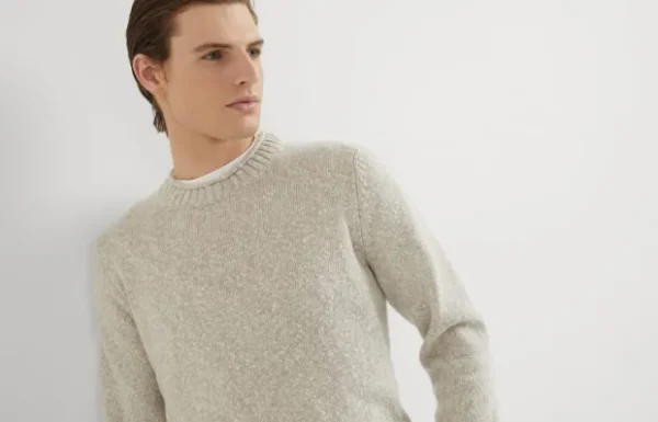 Brunello Cucinelli Tweedpullover aus Soft-Schurwolle und Kaschmir | Herren Strickwaren