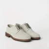 Brunello Cucinelli Ungefütterte Derby-Schnürschuhe aus Veloursleder | Herren Schnürschuhe