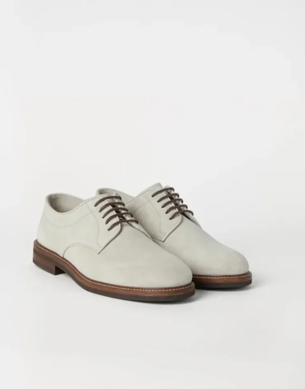 Brunello Cucinelli Ungefütterte Derby-Schnürschuhe aus Veloursleder | Herren Schnürschuhe