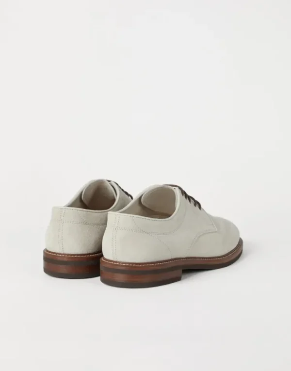 Brunello Cucinelli Ungefütterte Derby-Schnürschuhe aus Veloursleder | Herren Schnürschuhe