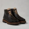 Brunello Cucinelli Urban Outdoor-Boots aus Pull-up-Kalbsleder mit Besatz aus Cordsamt | Herren Boots