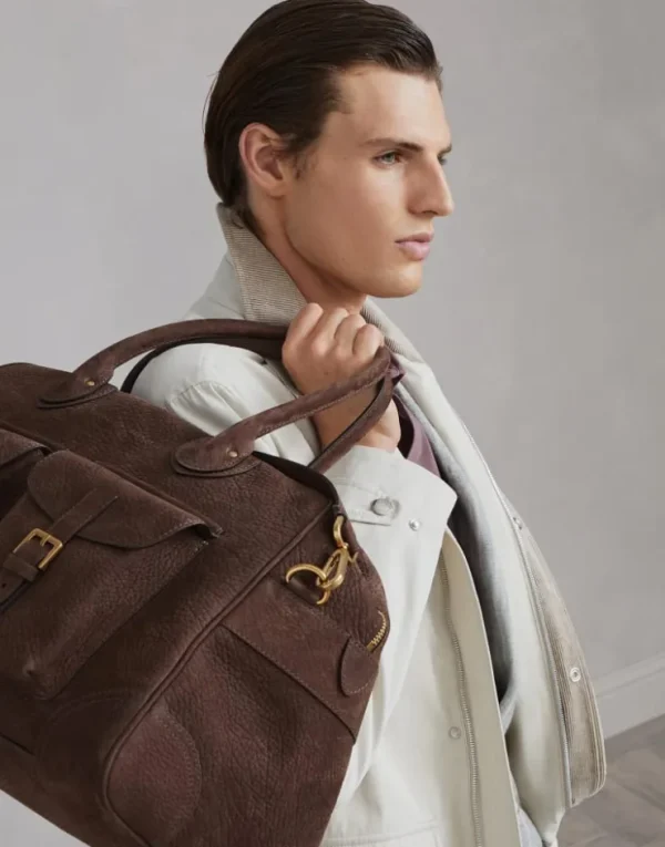 Brunello Cucinelli Weekender aus Nubukleder | Herren Taschen