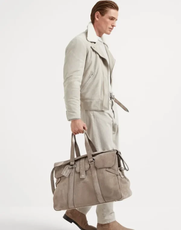 Brunello Cucinelli Weekender Country-Tasche aus Veloursleder | Herren Taschen