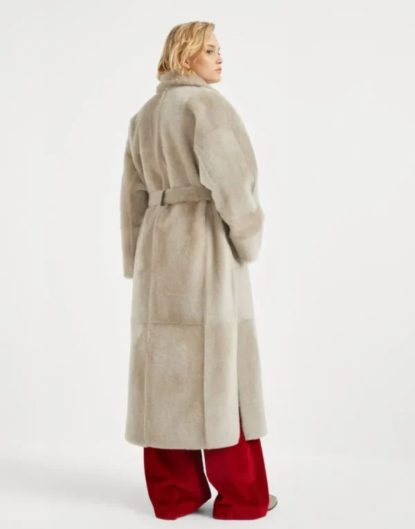 Brunello Cucinelli Wendemantel in Shearling mit Shiny Detail | Damen Mäntel & Jacken