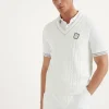 Brunello Cucinelli Weste aus Baumwollstrick in Zopfmuster mit Tennis-Badge | Herren Strickwaren