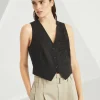 Brunello Cucinelli Weste aus Techno-Baumwollpopeline mit Herbarium Appliqué und Monili | Damen Blazer