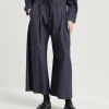 Brunello Cucinelli Wide Pleated-Hose aus No-Fade-Denim mit Shiny Tab | Damen Hosen