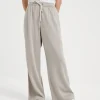 Brunello Cucinelli Wide-Hose aus Interlock in Baumwolle und Comfort-Seide mit Precious Stripe | Damen Travelwear