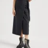 Brunello Cucinelli Wrap Midi-Rock aus Schurwollflanell | Damen Röcke